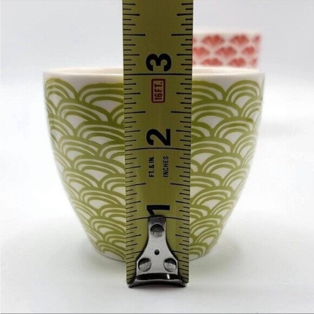 Starbucks set of 3 nesting cups mugs green red blue 8oz each 2009 New Bone China - Picture 6 of 11